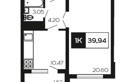 Фото 5: 1 комн. квартира, 40 м², 10/1 эт. - Рост Недвижимость