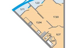 Фото 3: 1 комн. квартира, 53.95 м², 21/14 эт. - Рост Недвижимость