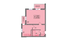 Фото 1: 1 комн. квартира, 47.8 м², 12/2 эт. - Рост Недвижимость